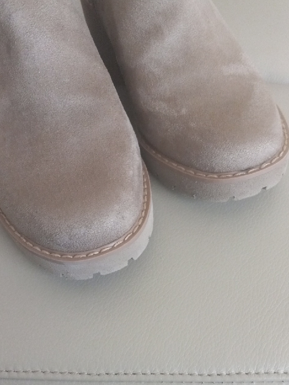 Giani Bernini Light Taupe Suede Wedge Ankle Boots Size 6.5M - Picture 11 of 14